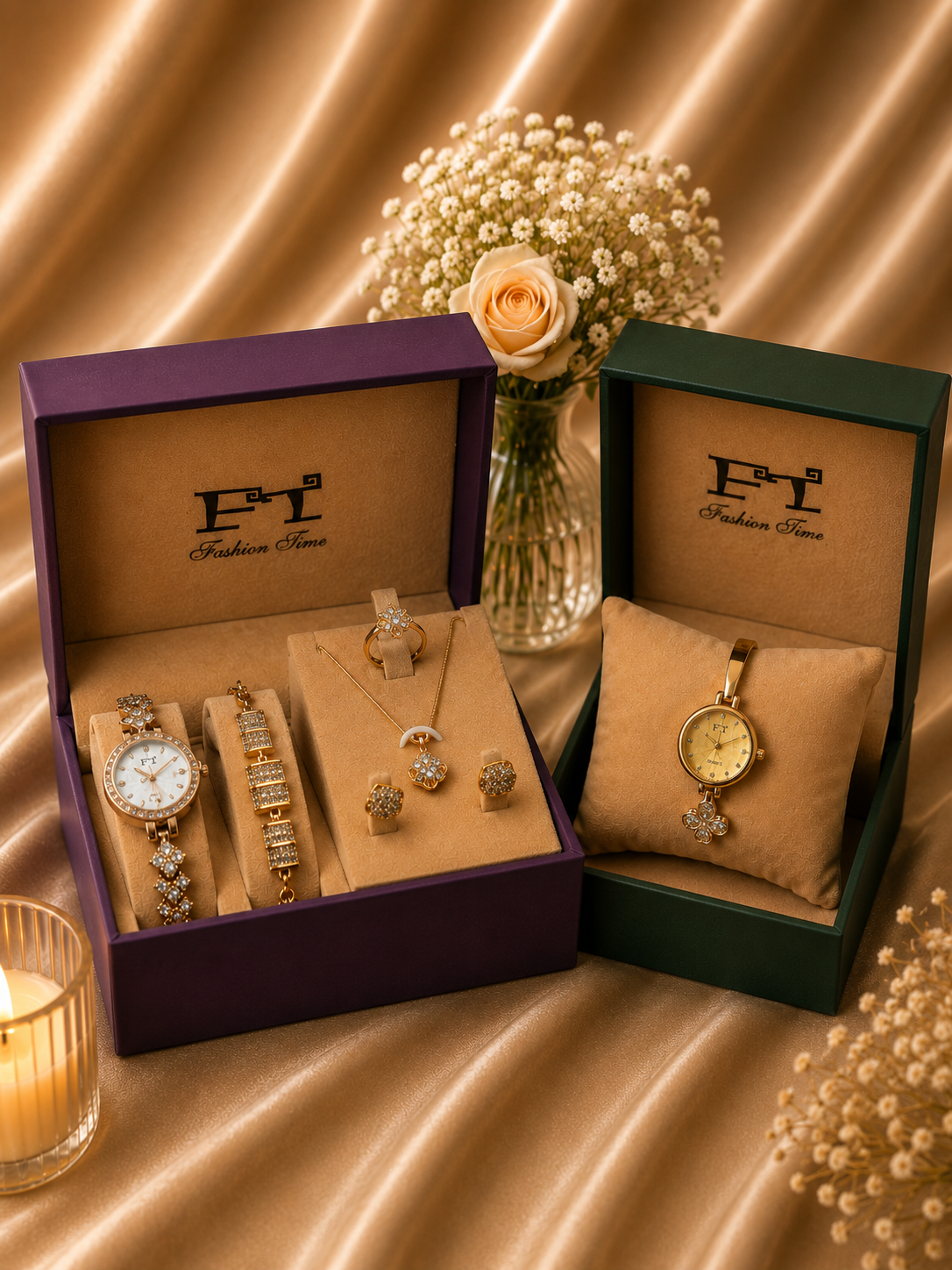 FT Premium Gift Box Set — Watch, Necklace & Bracelet