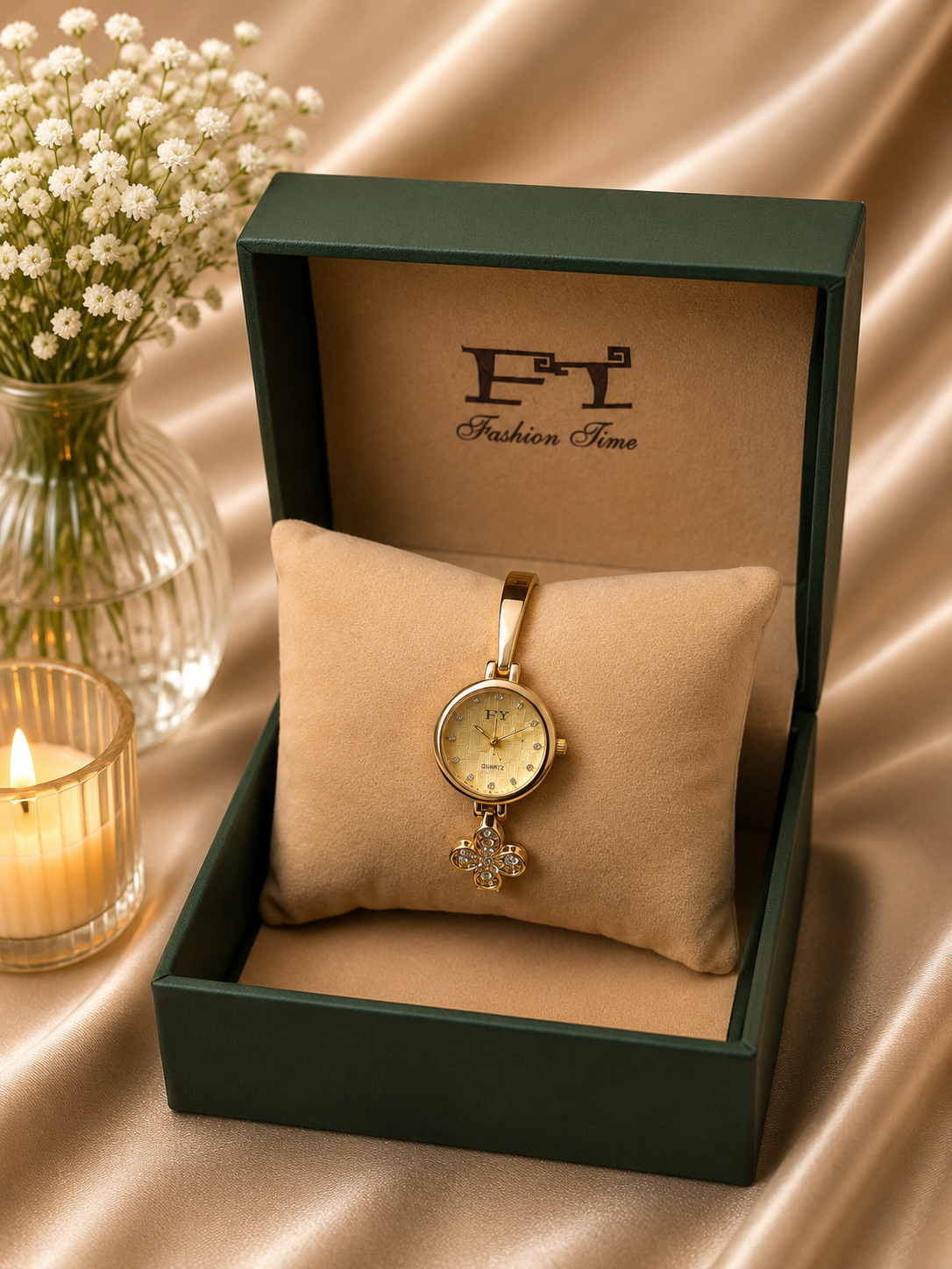 FT Crystal Women's Quartz Watch — Rose Gold