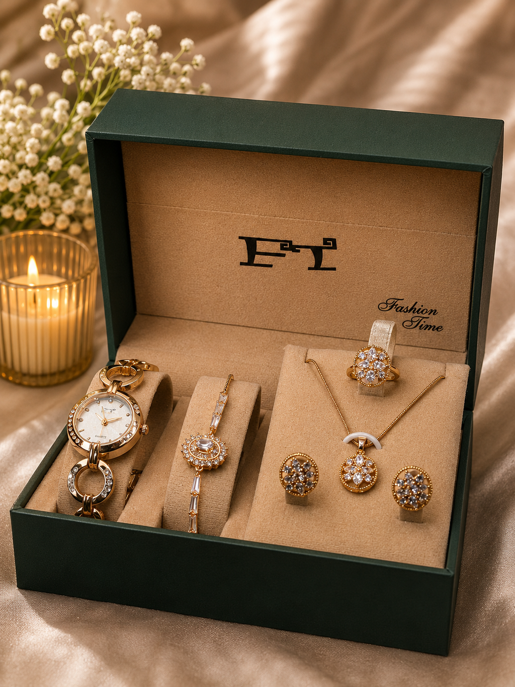 FT Premium Gift Box Set — Watch, Necklace & Bracelet